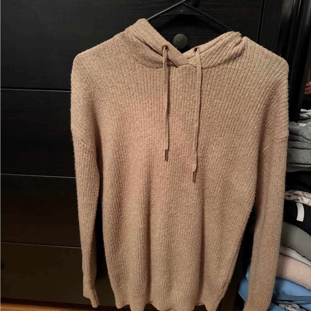 Cozy Tan Knit Hoodie
